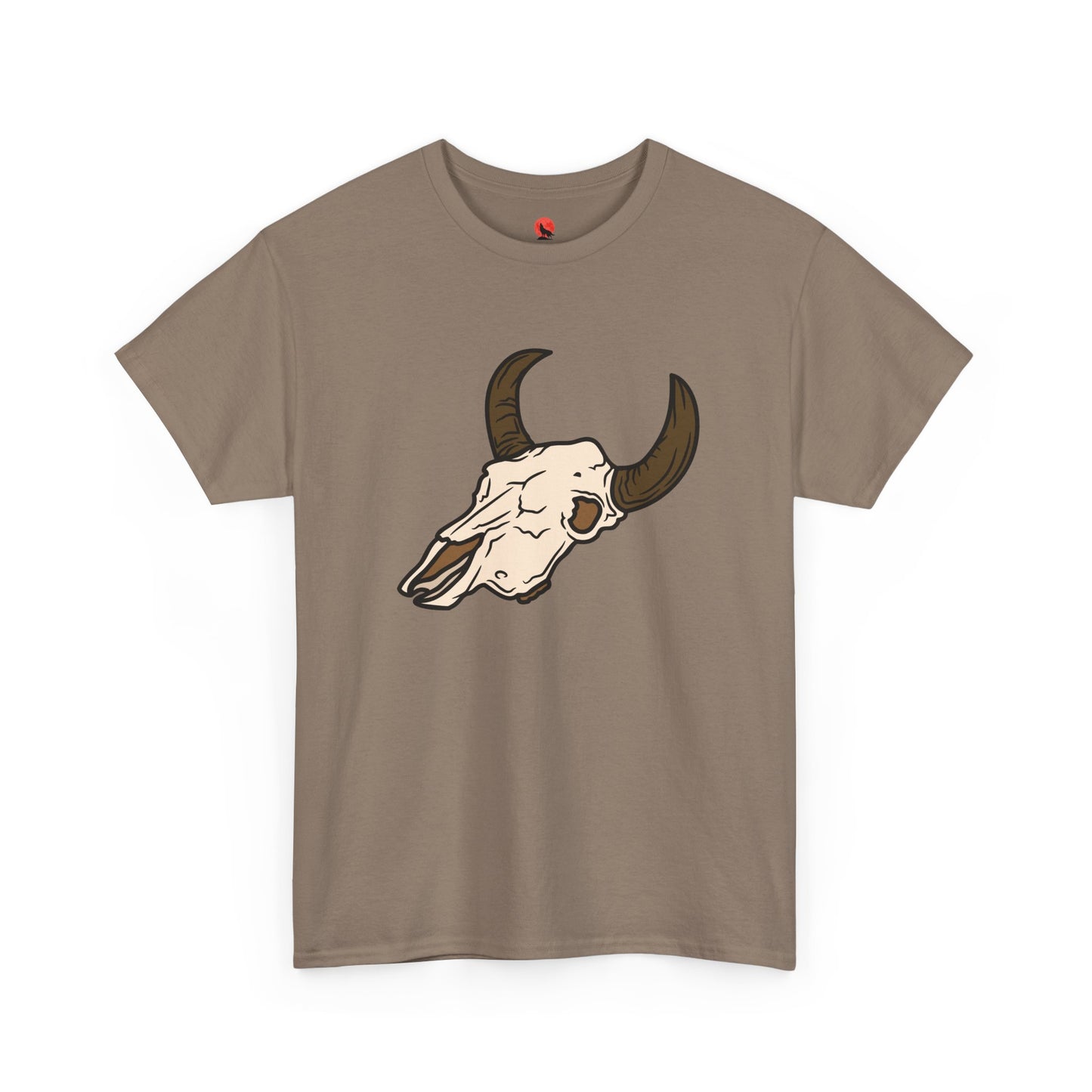 Heavy Cotton Bull Skull Design Tee