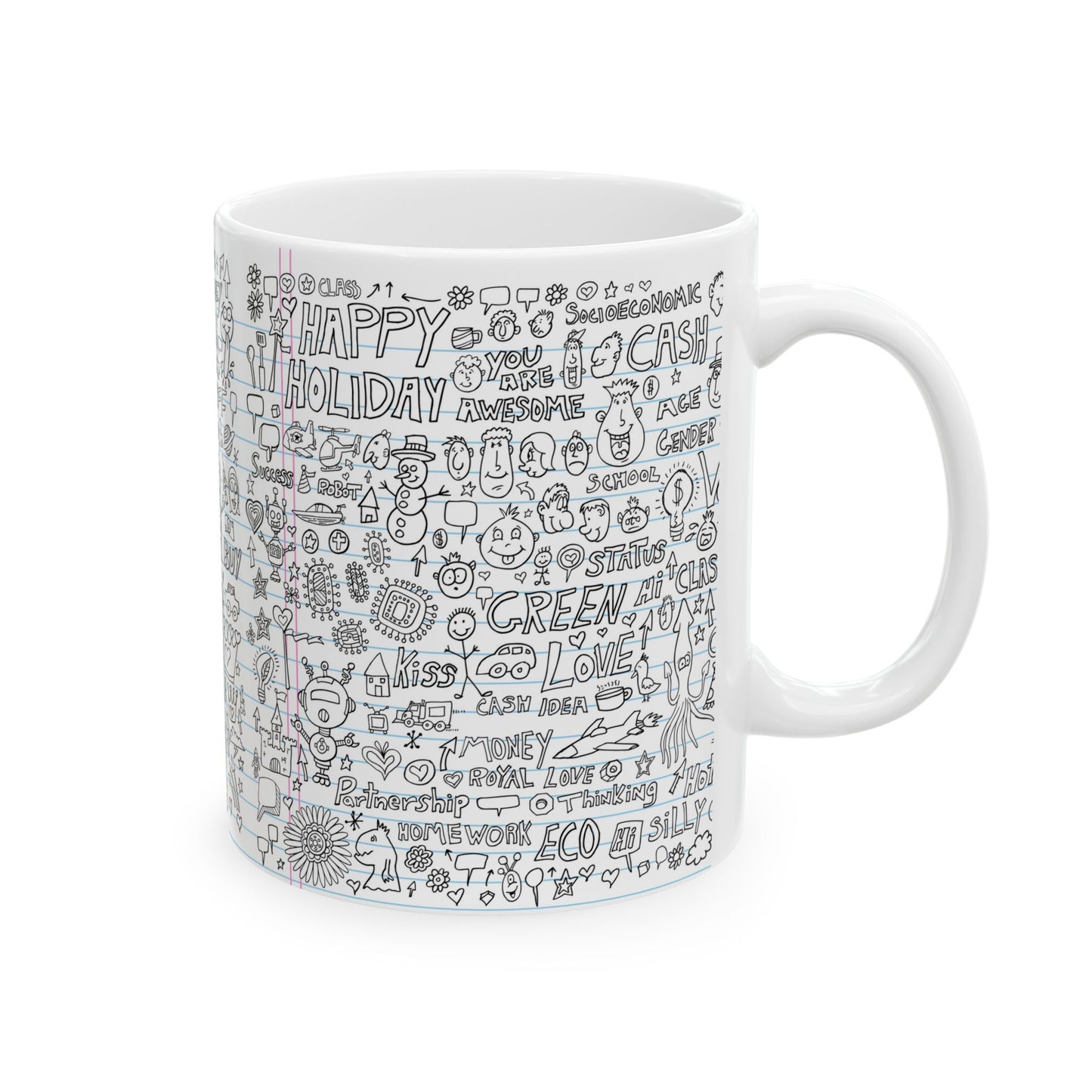 Whimsical Illustrated Ceramic Mug