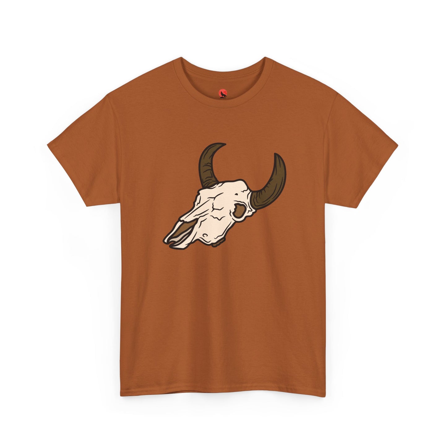 Heavy Cotton Bull Skull Design Tee
