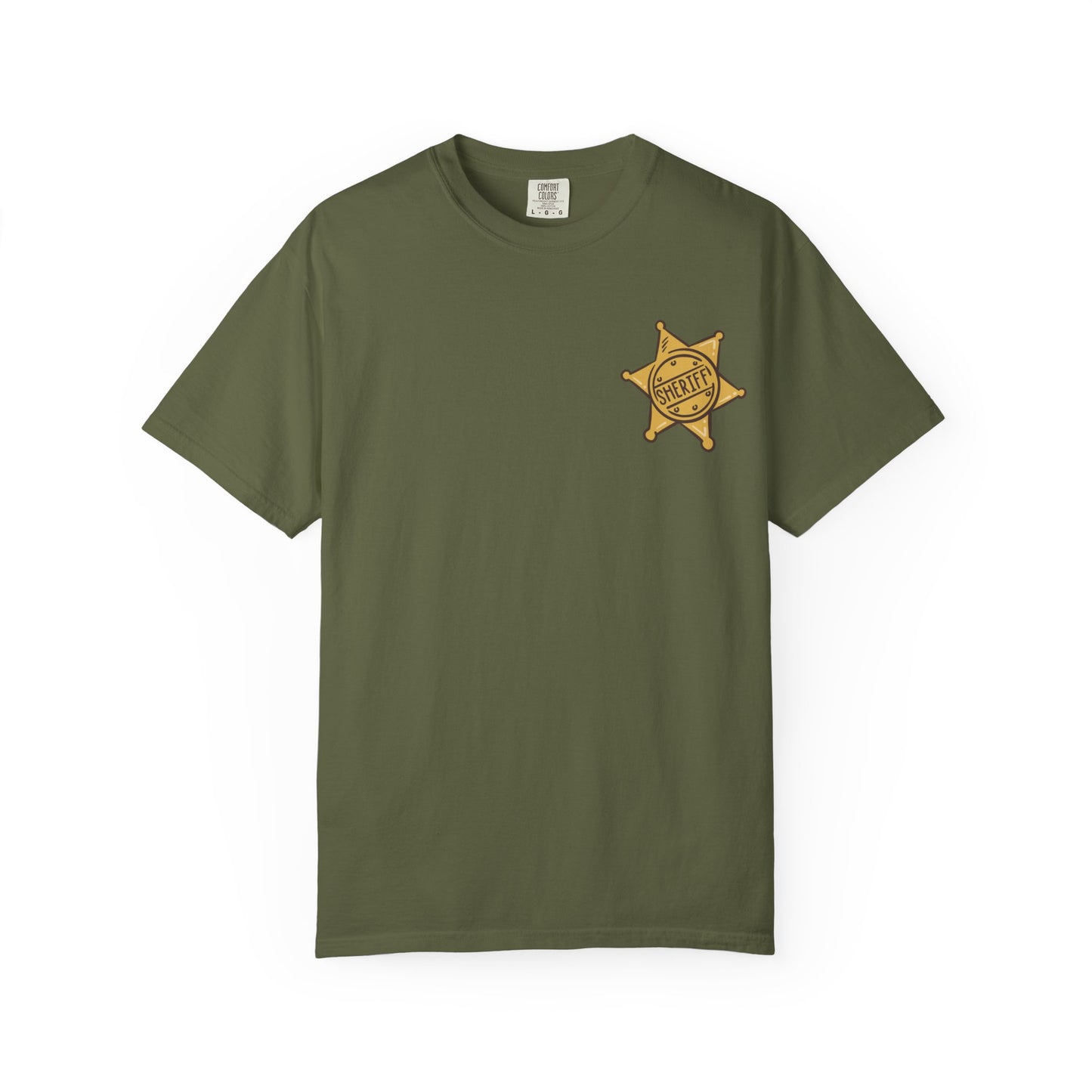 Garment-Dyed T-Shirt with Retro Sheriff's Badge