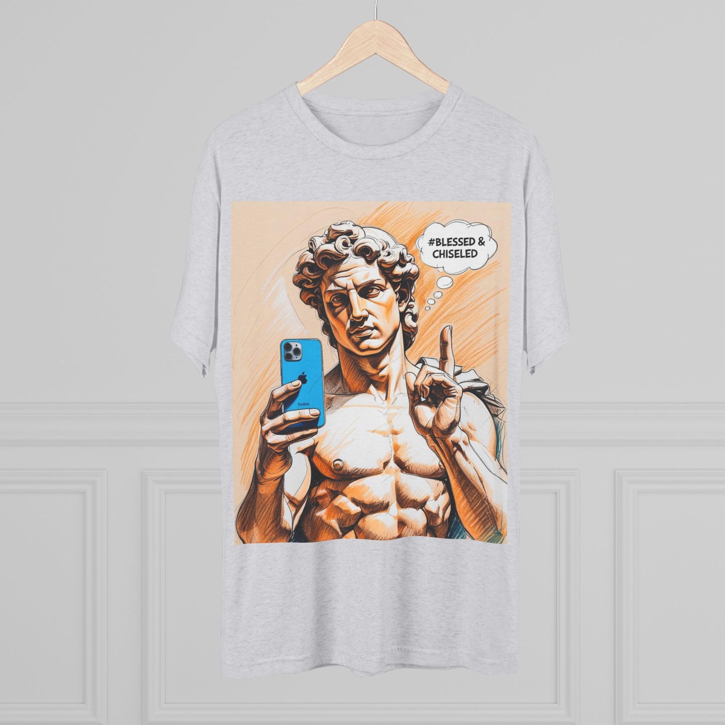 Blessed & Chiseled Crew Tee, Art-Inspired Apparel