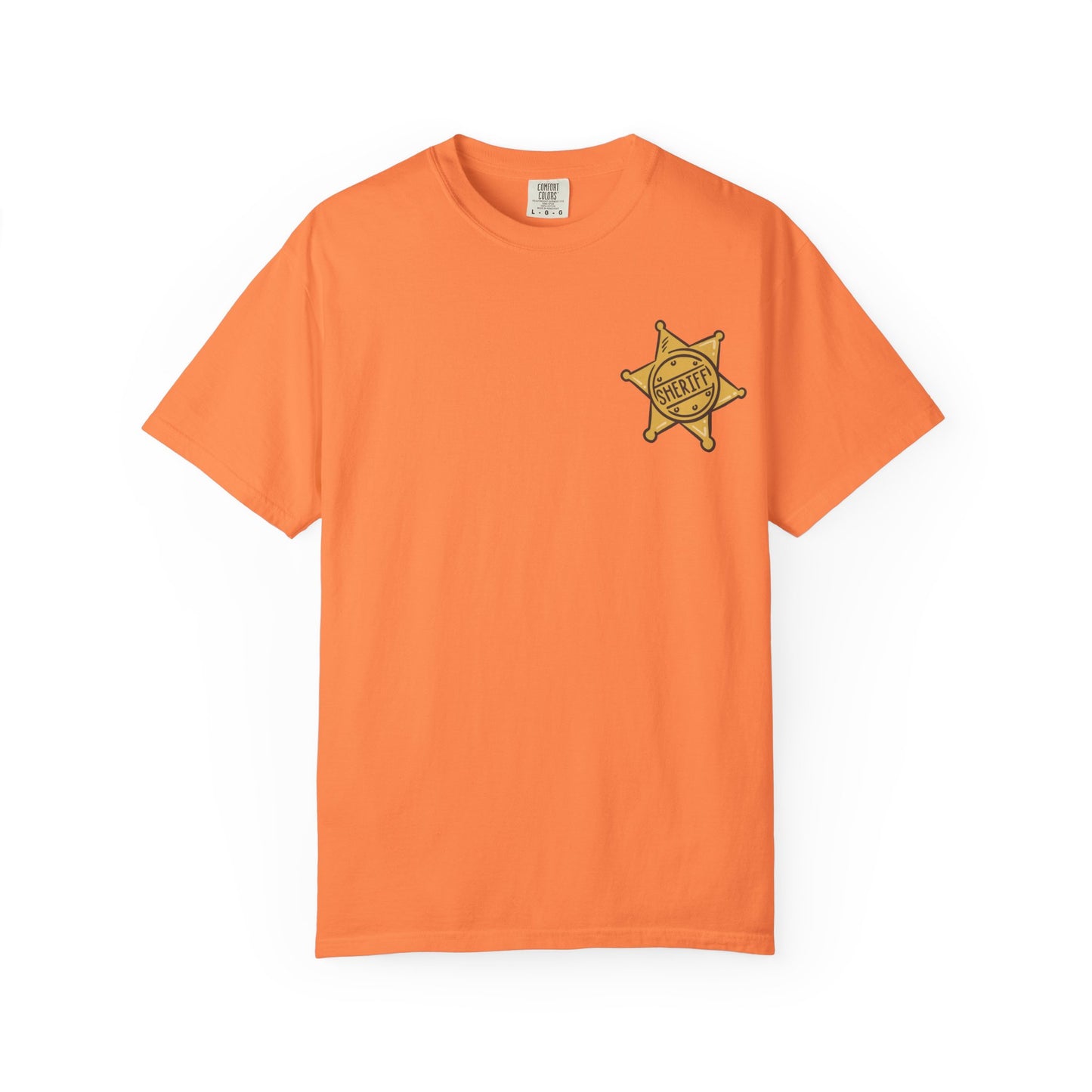 Garment-Dyed T-Shirt with Retro Sheriff's Badge