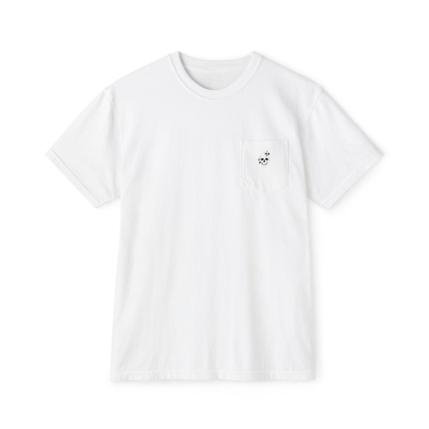 Skull Floral Pocket T-Shirt for Unisex
