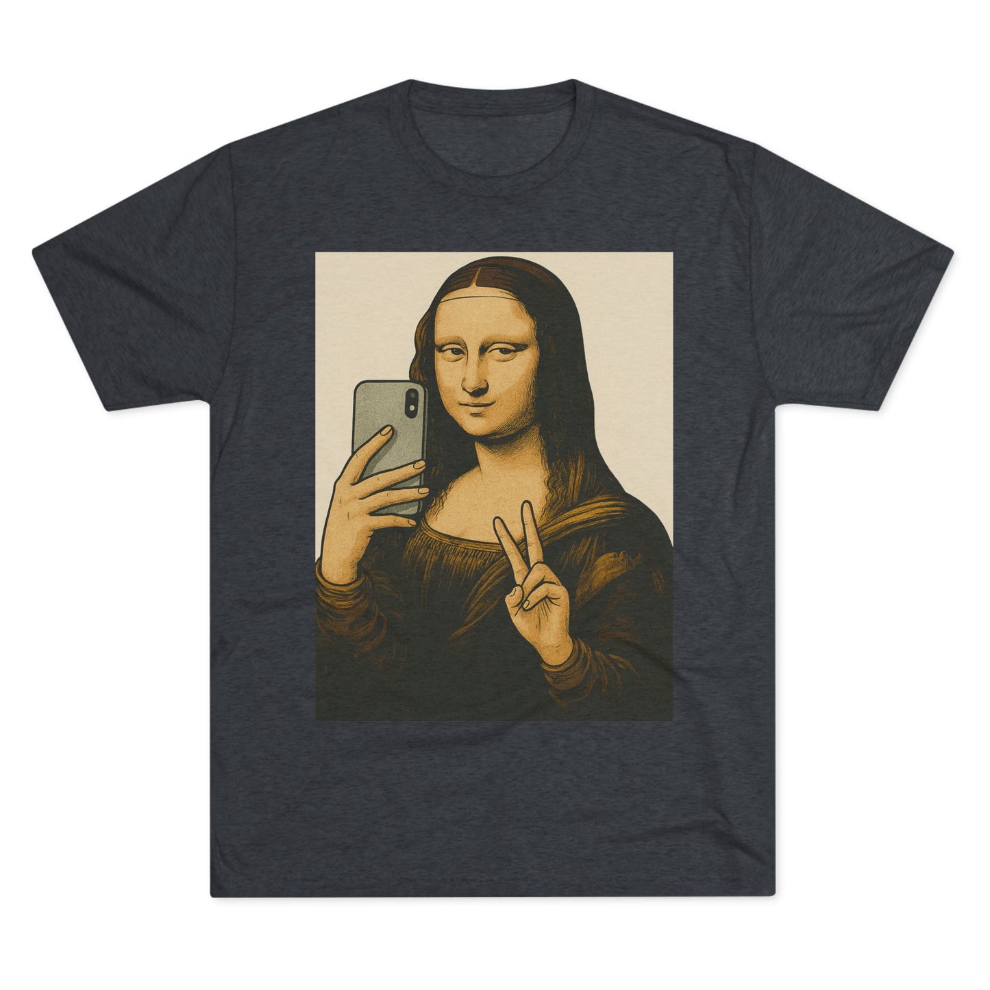 Mona Lisa Selfie Tee, Vintage Art Humor Tee