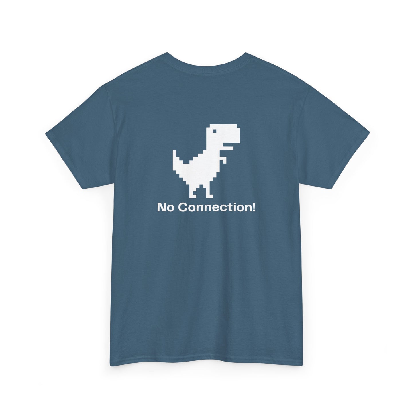 Unisex Heavy Cotton Tee - 'No Connection!' Dino Graphic Tee