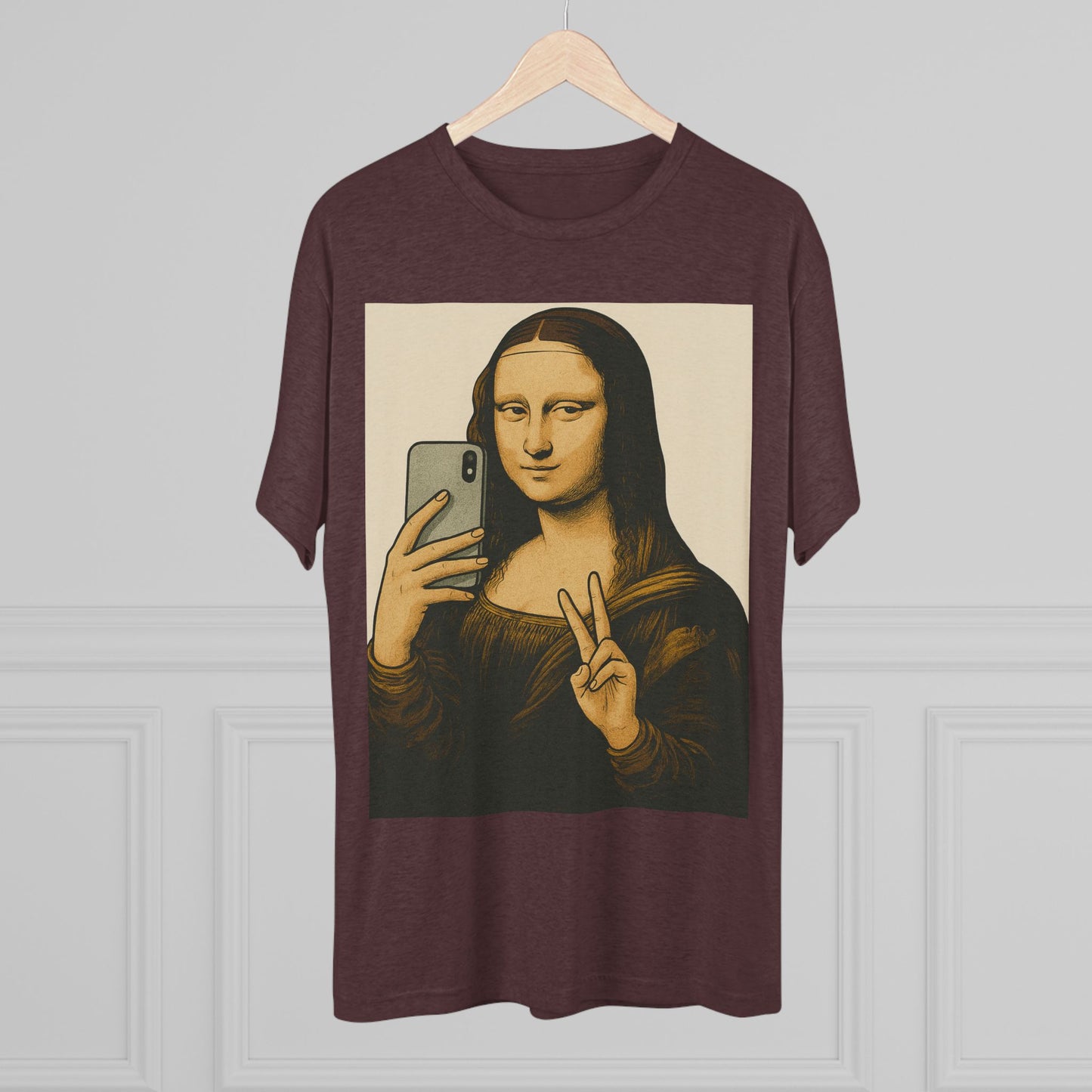 Mona Lisa Selfie Tee, Vintage Art Humor Tee