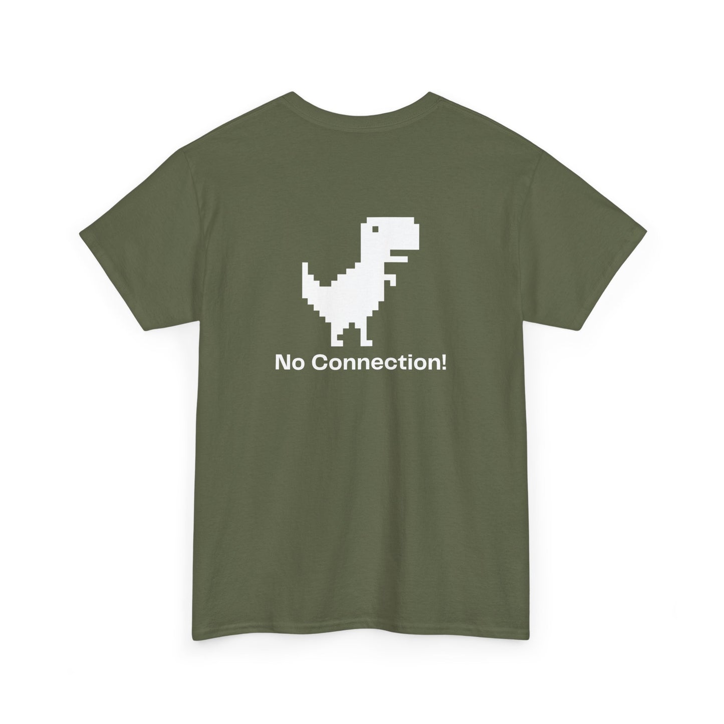 Unisex Heavy Cotton Tee - 'No Connection!' Dino Graphic Tee