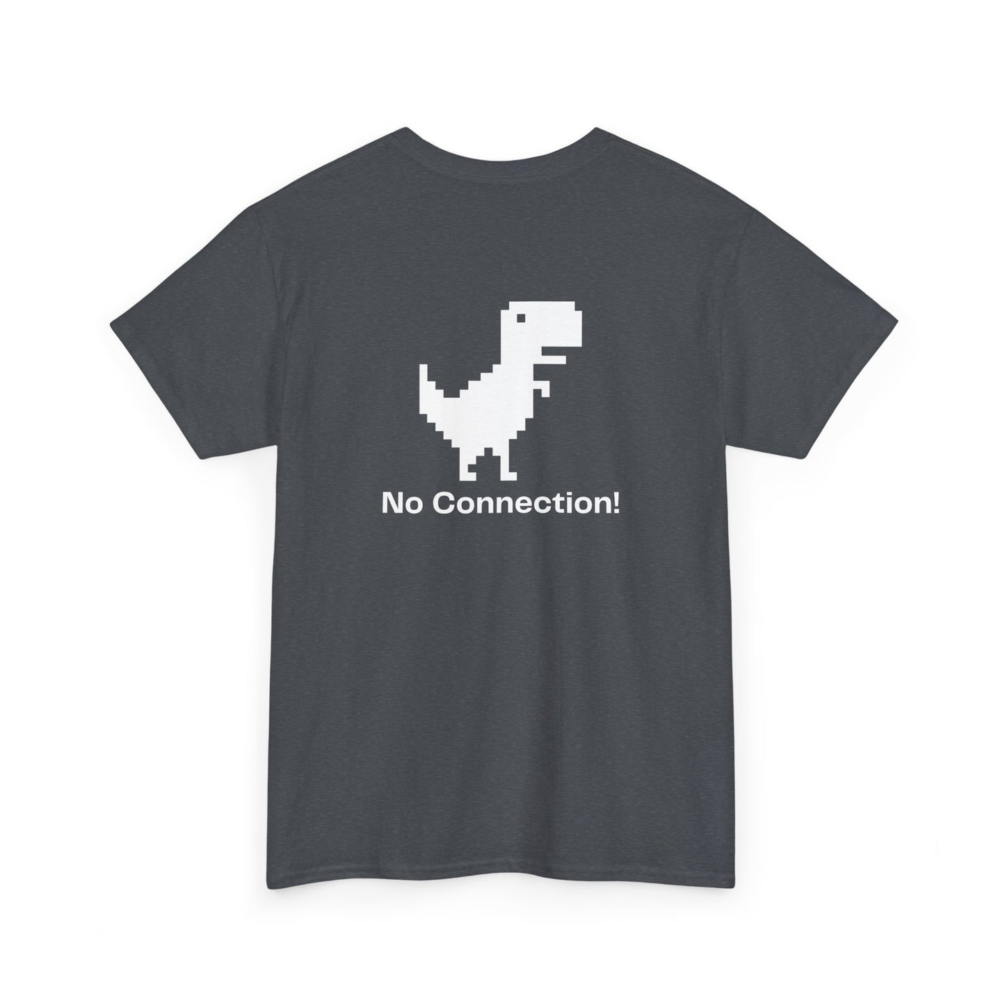 Unisex Heavy Cotton Tee - 'No Connection!' Dino Graphic Tee