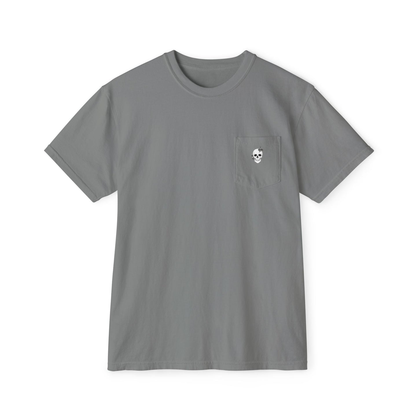 Skull Floral Pocket T-Shirt for Unisex