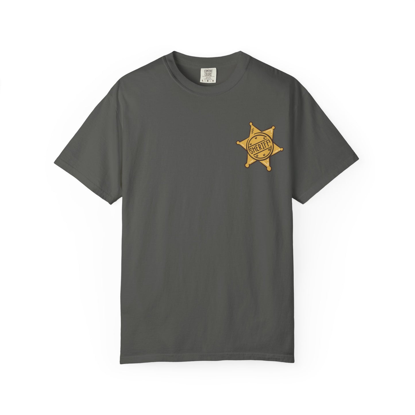 Garment-Dyed T-Shirt with Retro Sheriff's Badge