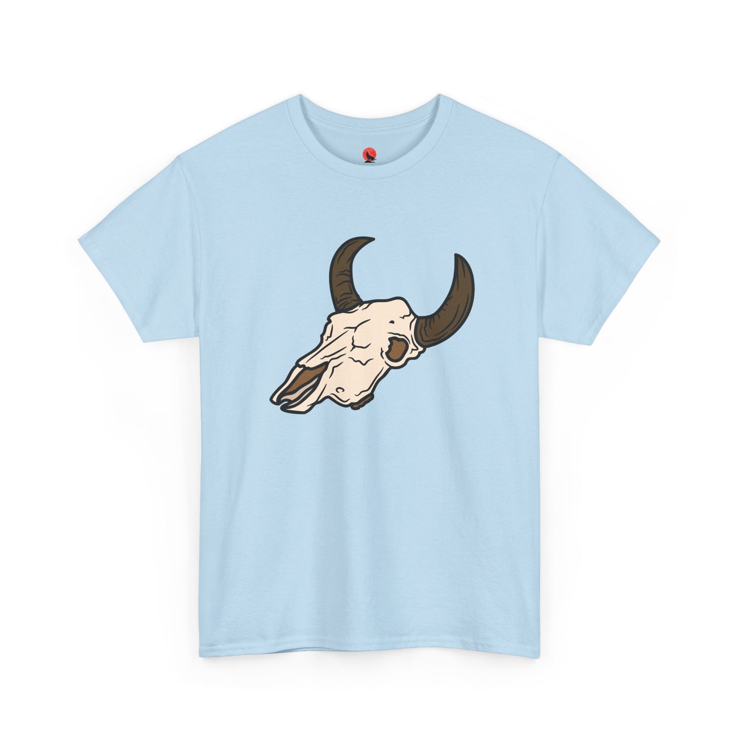 Heavy Cotton Bull Skull Design Tee