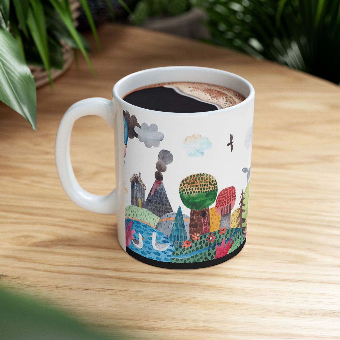 Whimsical Nature Scene Ceramic Mug
