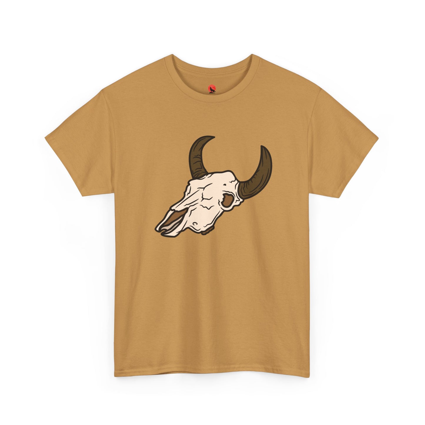 Heavy Cotton Bull Skull Design Tee