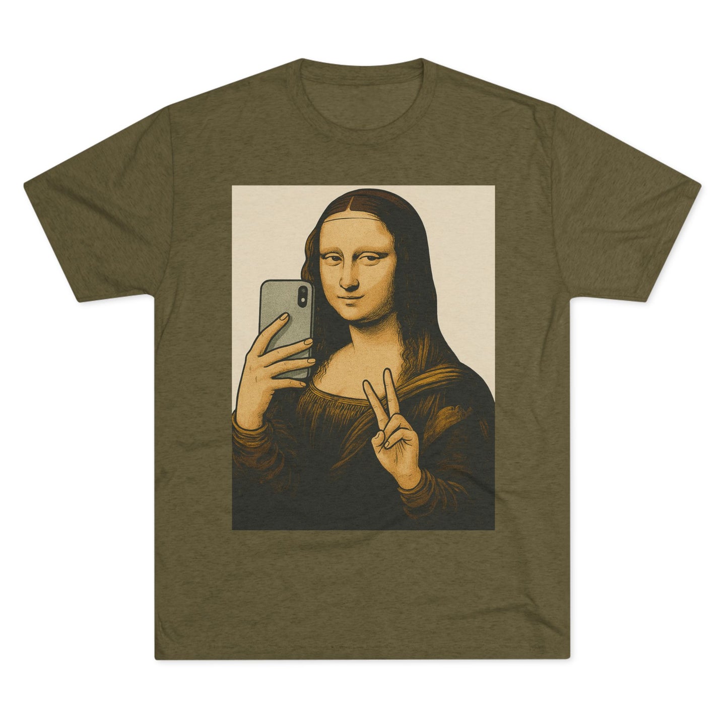 Mona Lisa Selfie Tee, Vintage Art Humor Tee