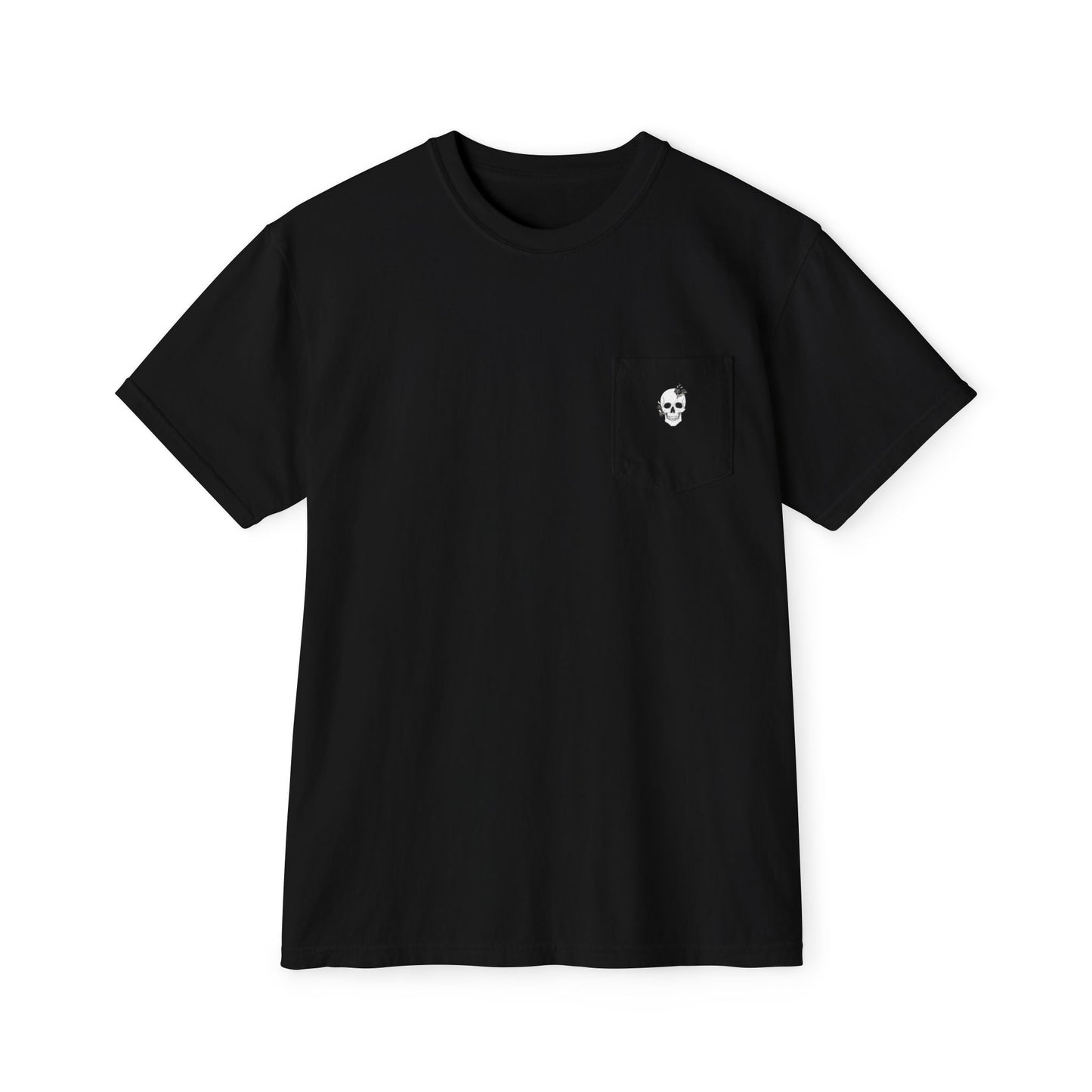 Skull Floral Pocket T-Shirt for Unisex