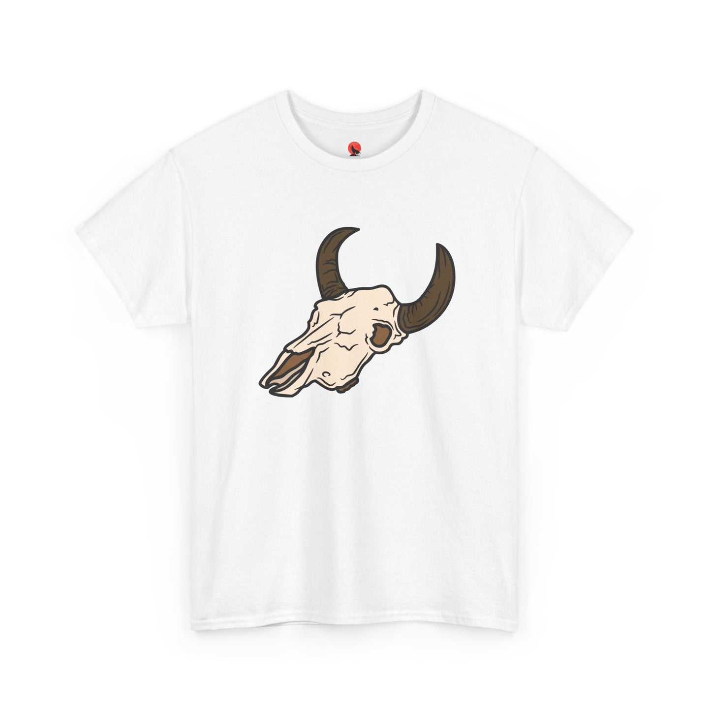 Heavy Cotton Bull Skull Design Tee