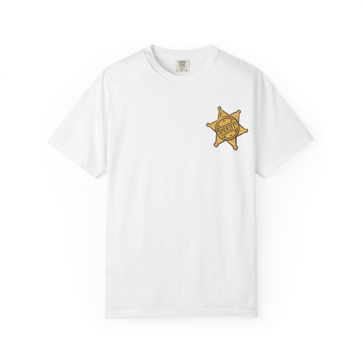 Garment-Dyed T-Shirt with Retro Sheriff's Badge