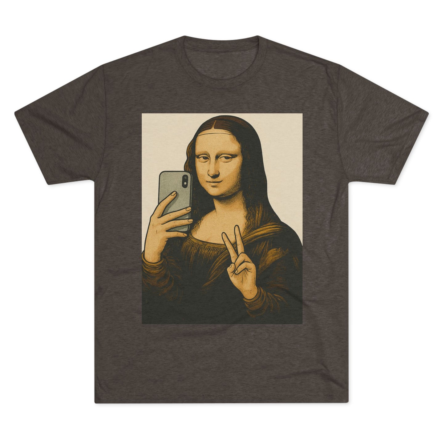 Mona Lisa Selfie Tee, Vintage Art Humor Tee