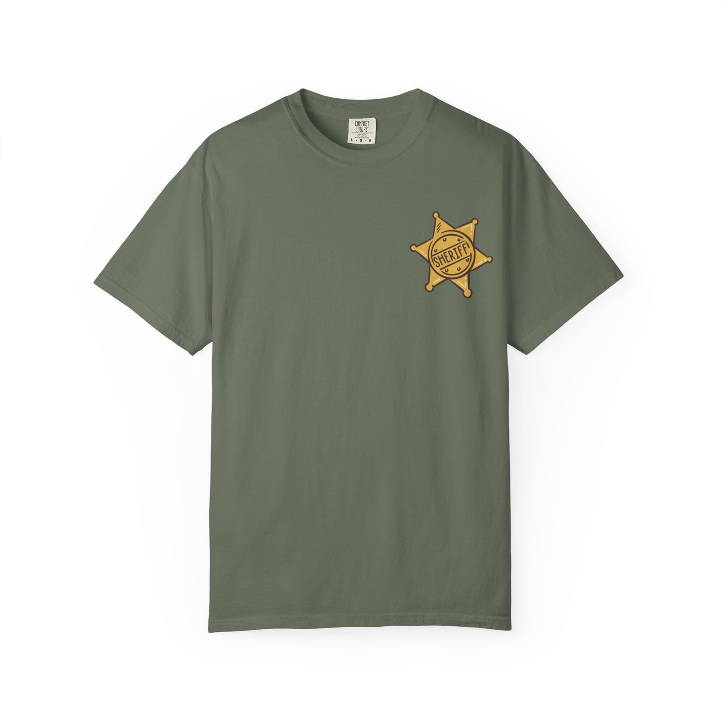 Garment-Dyed T-Shirt with Retro Sheriff's Badge