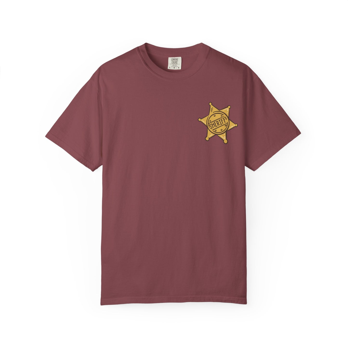 Garment-Dyed T-Shirt with Retro Sheriff's Badge