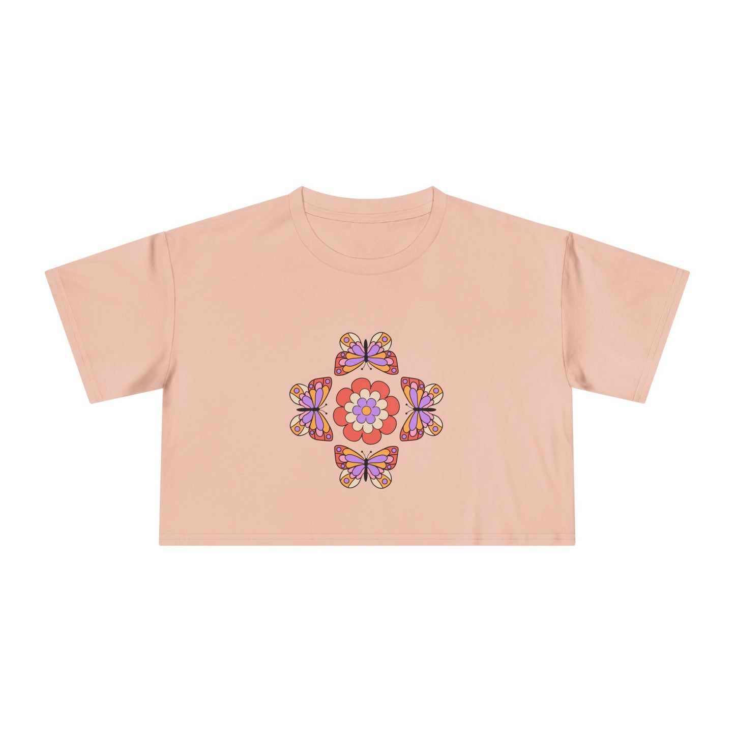 Butterfly Floral Crop Tee