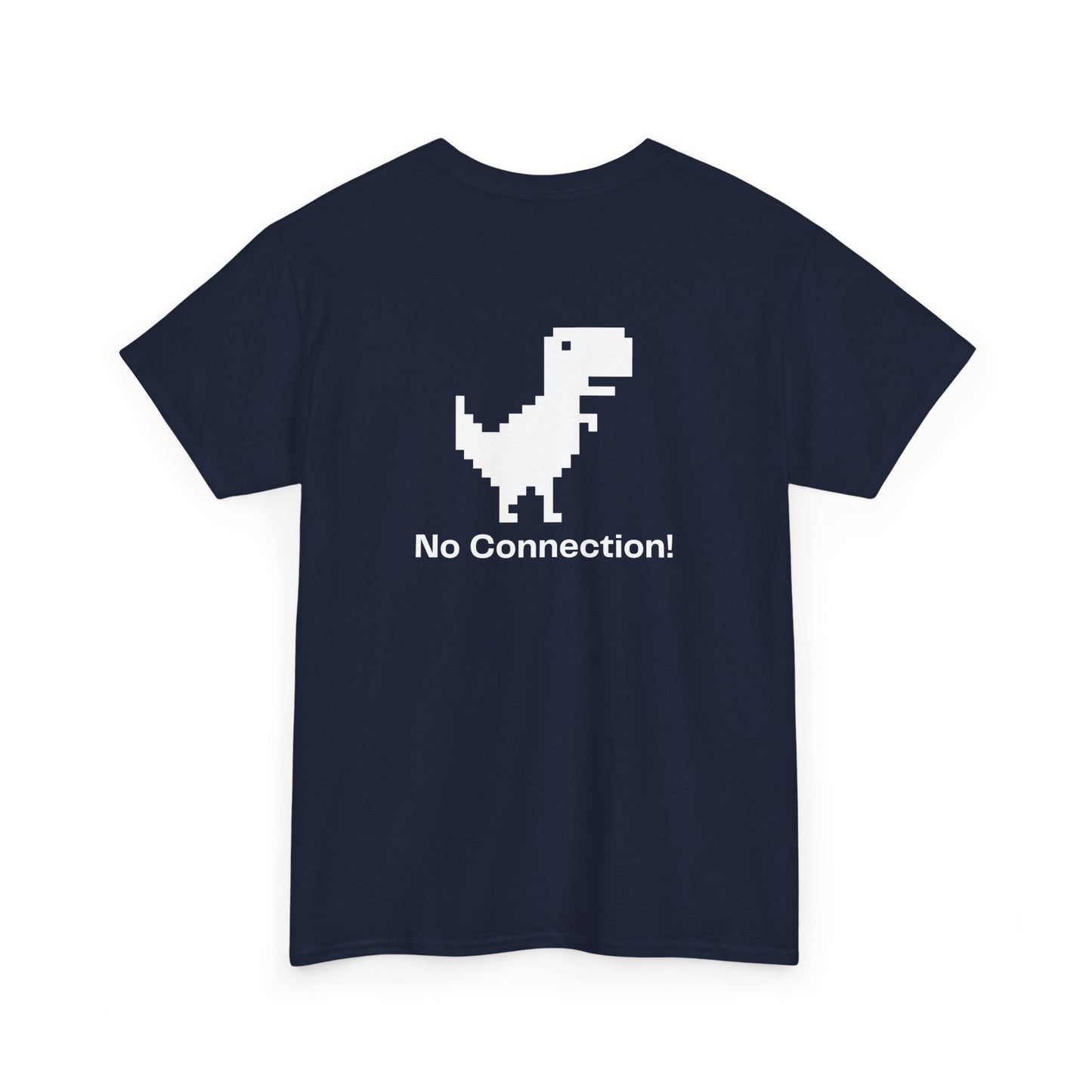 Unisex Heavy Cotton Tee - 'No Connection!' Dino Graphic Tee