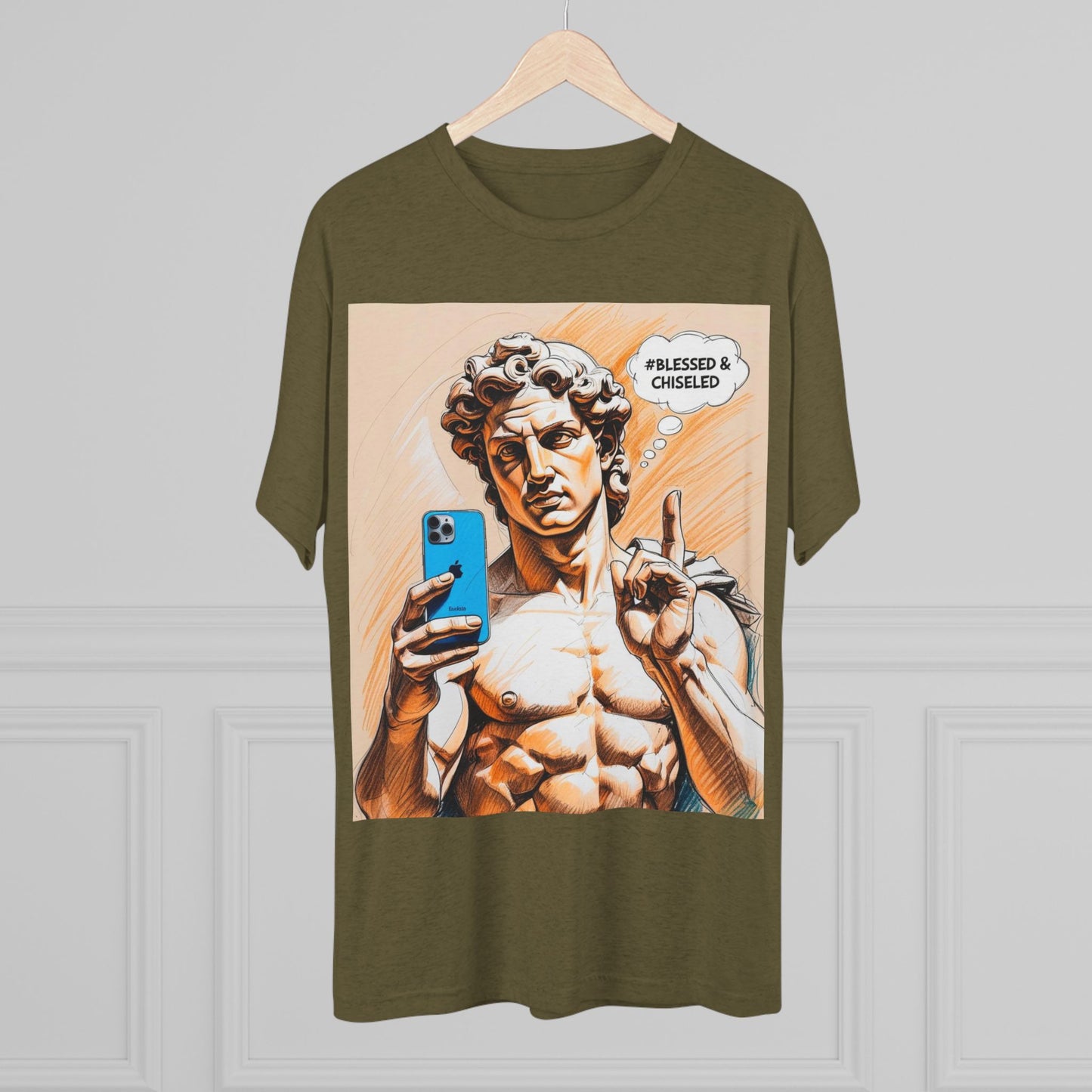 Blessed & Chiseled Crew Tee, Art-Inspired Apparel