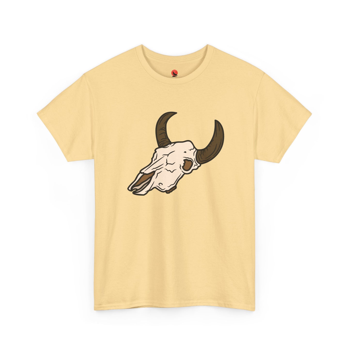 Heavy Cotton Bull Skull Design Tee
