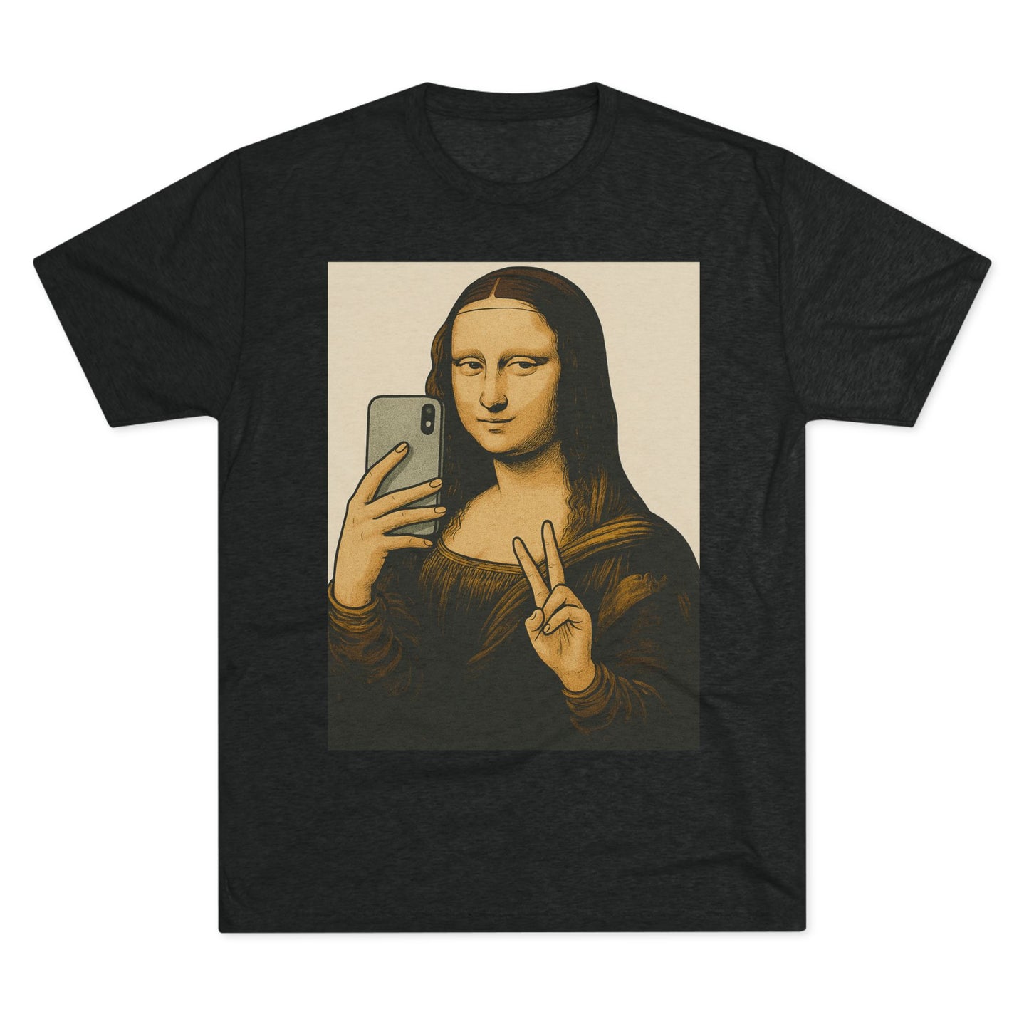 Mona Lisa Selfie Tee, Vintage Art Humor Tee