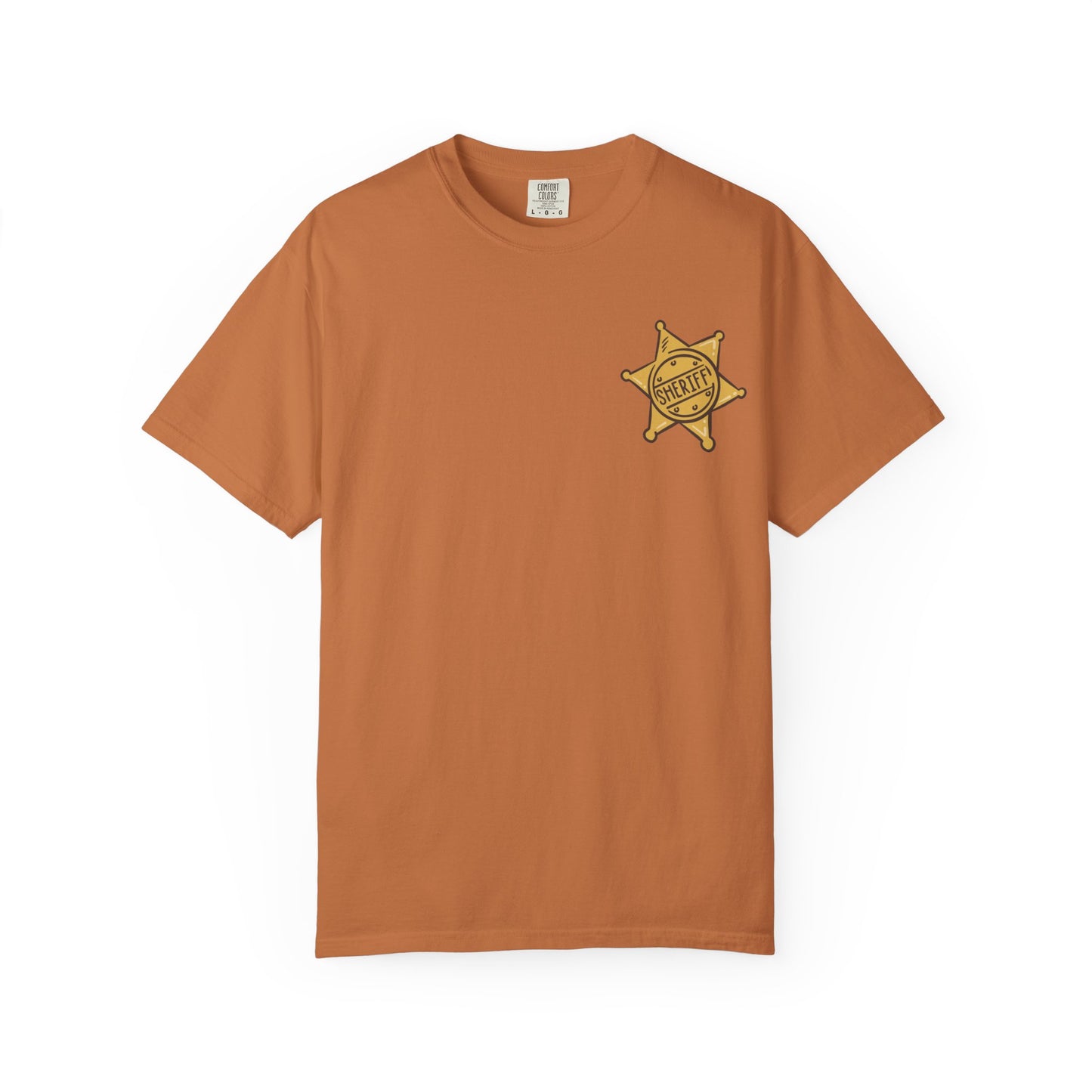 Garment-Dyed T-Shirt with Retro Sheriff's Badge