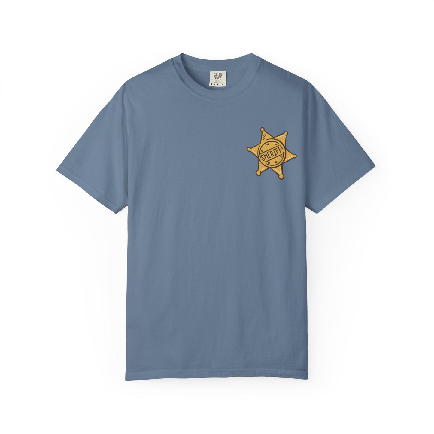 Garment-Dyed T-Shirt with Retro Sheriff's Badge