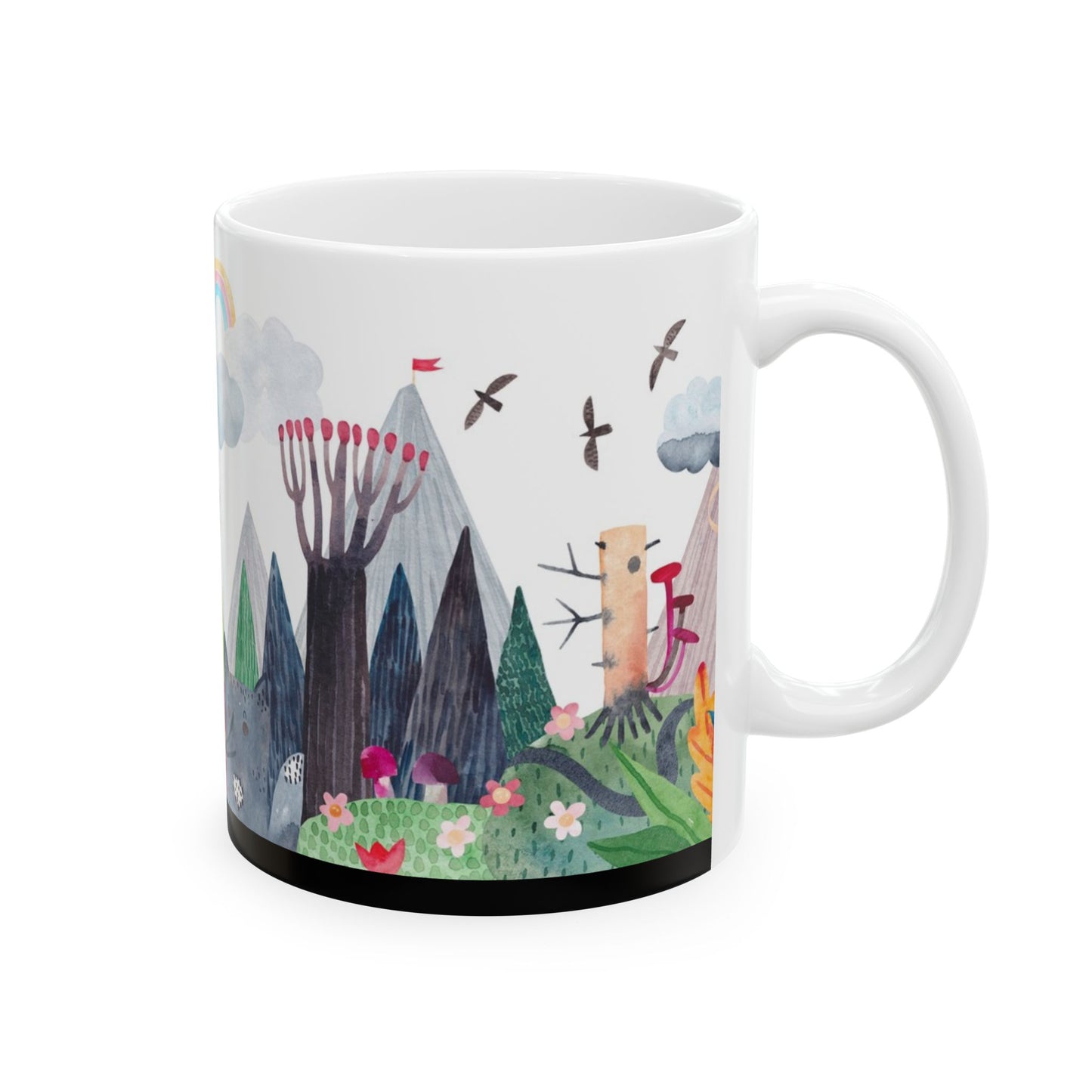 Whimsical Nature Scene Ceramic Mug
