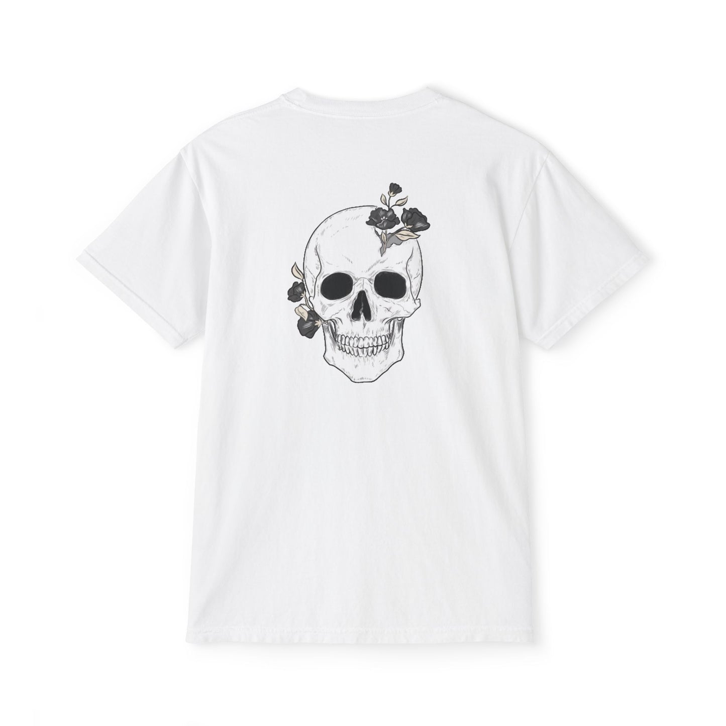 Skull Floral Pocket T-Shirt for Unisex