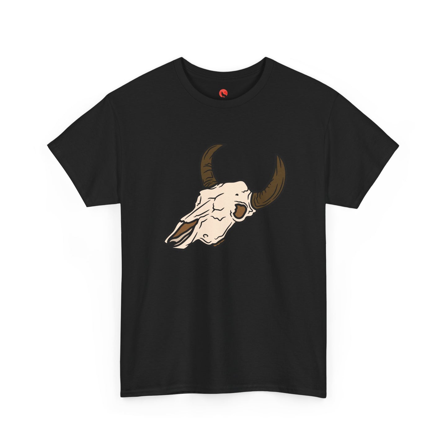 Heavy Cotton Bull Skull Design Tee
