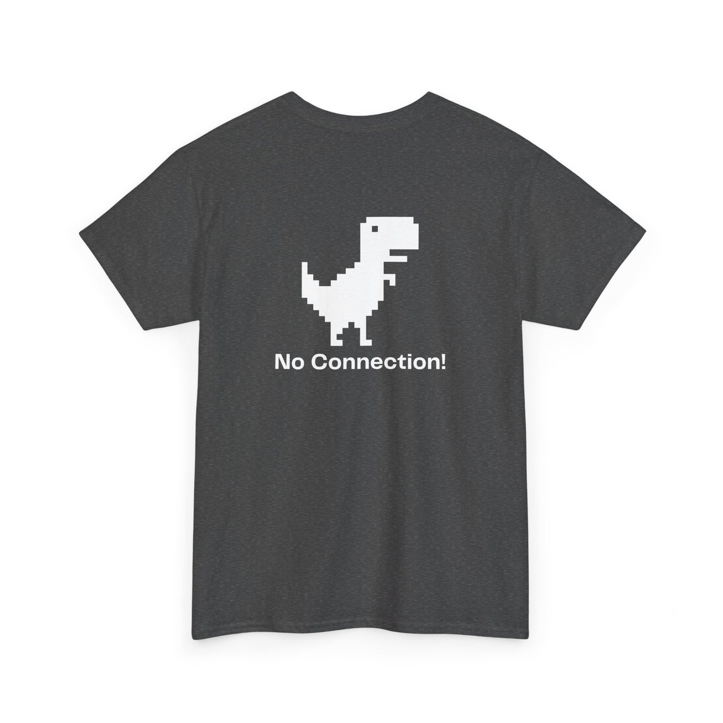 Unisex Heavy Cotton Tee - 'No Connection!' Dino Graphic Tee