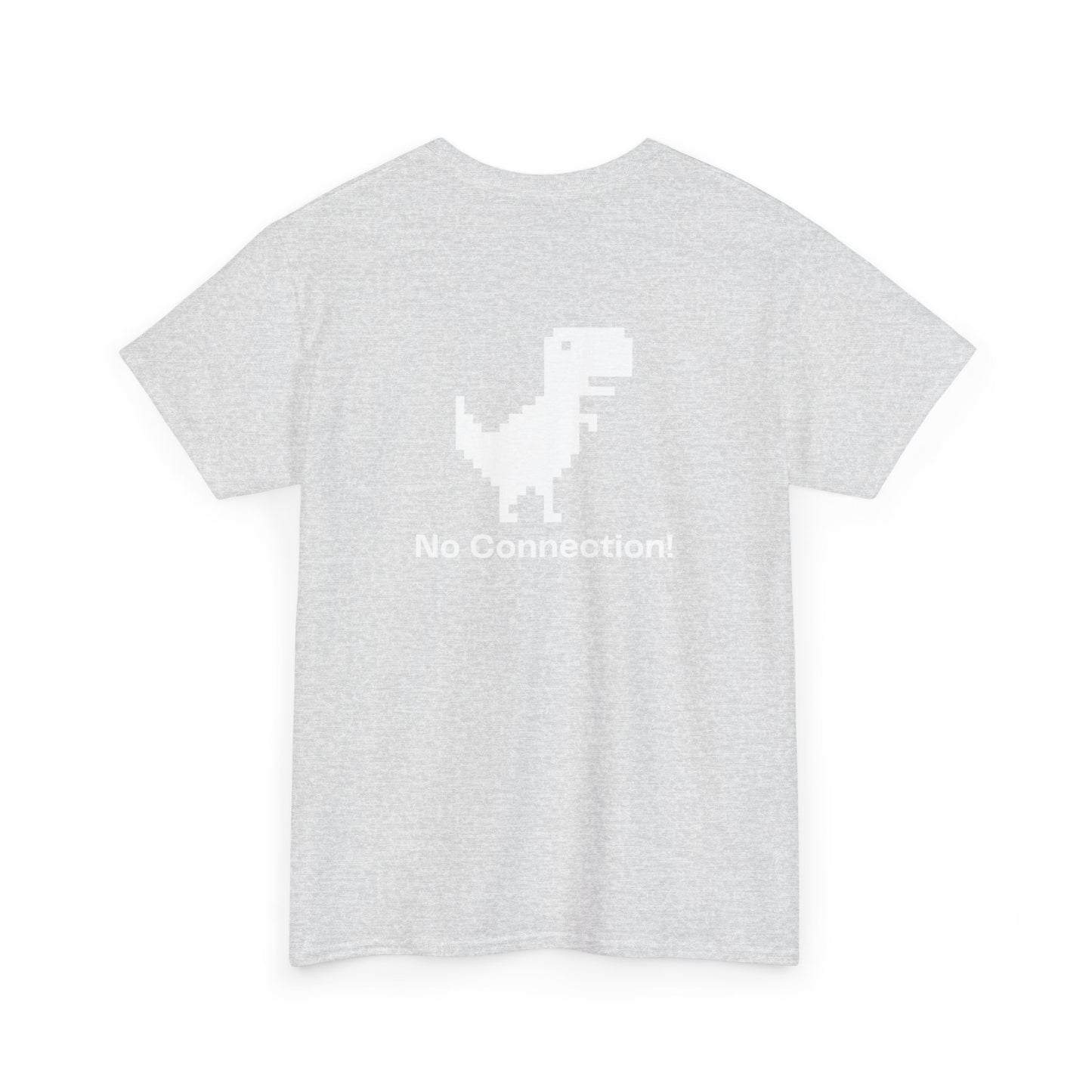 Unisex Heavy Cotton Tee - 'No Connection!' Dino Graphic Tee