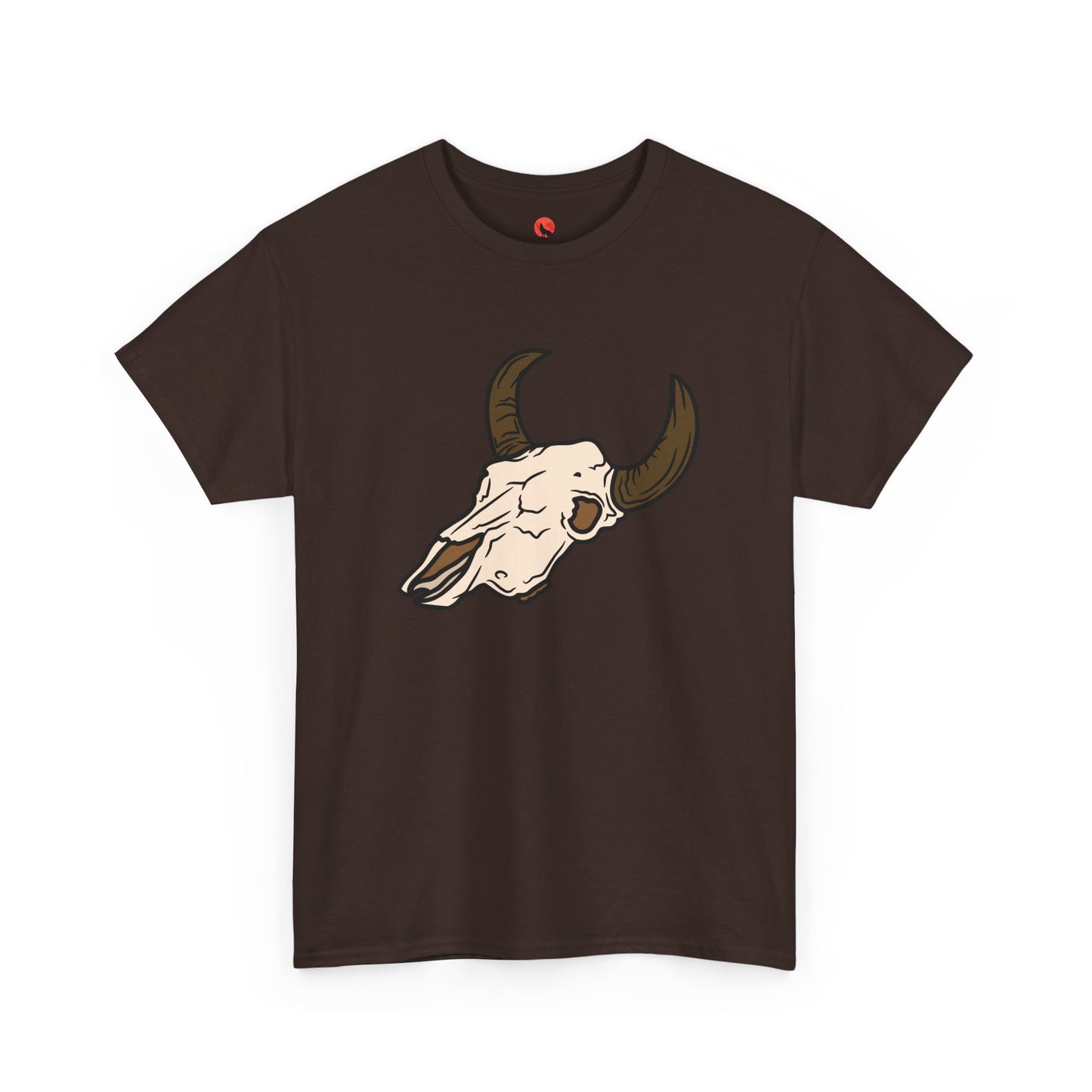 Heavy Cotton Bull Skull Design Tee