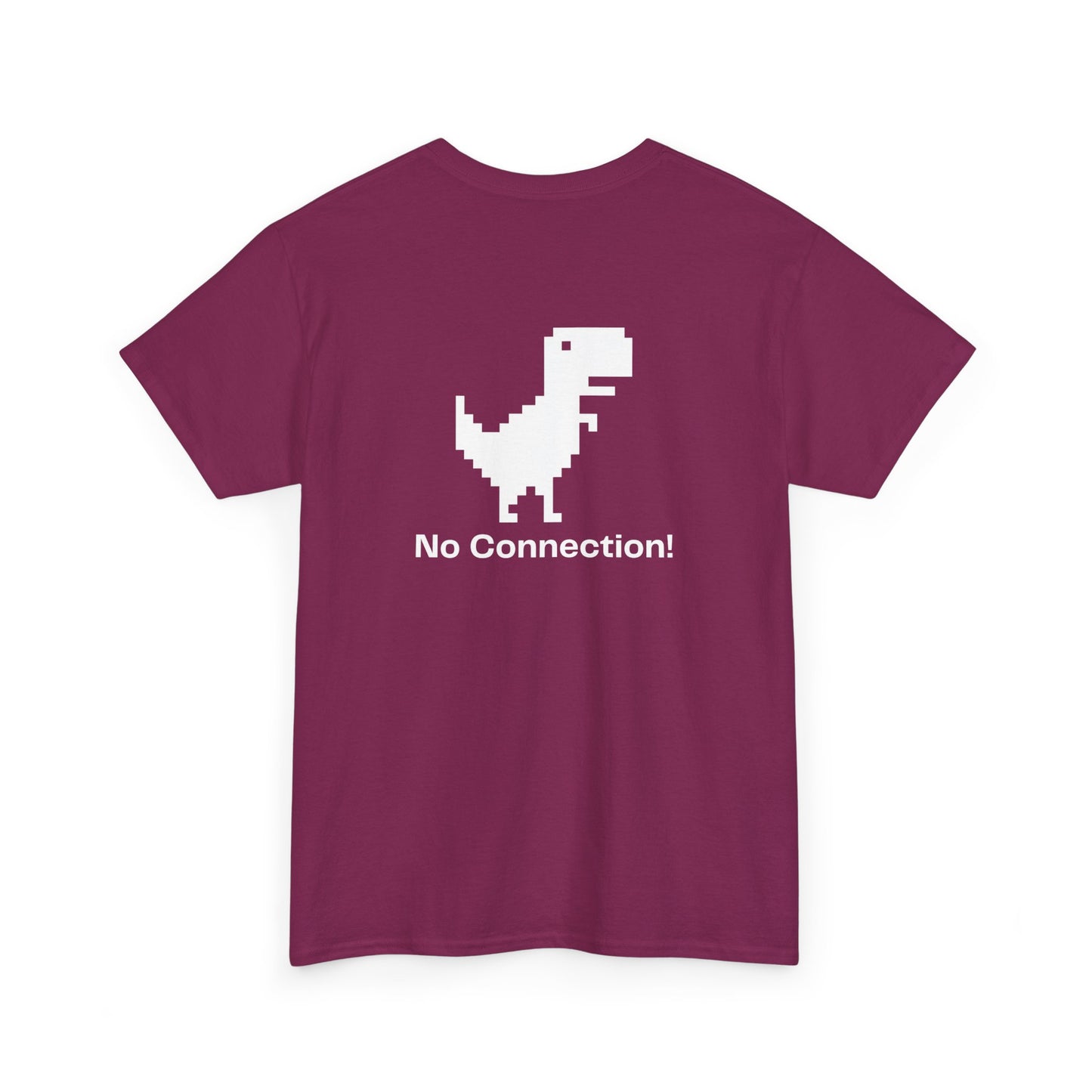 Unisex Heavy Cotton Tee - 'No Connection!' Dino Graphic Tee
