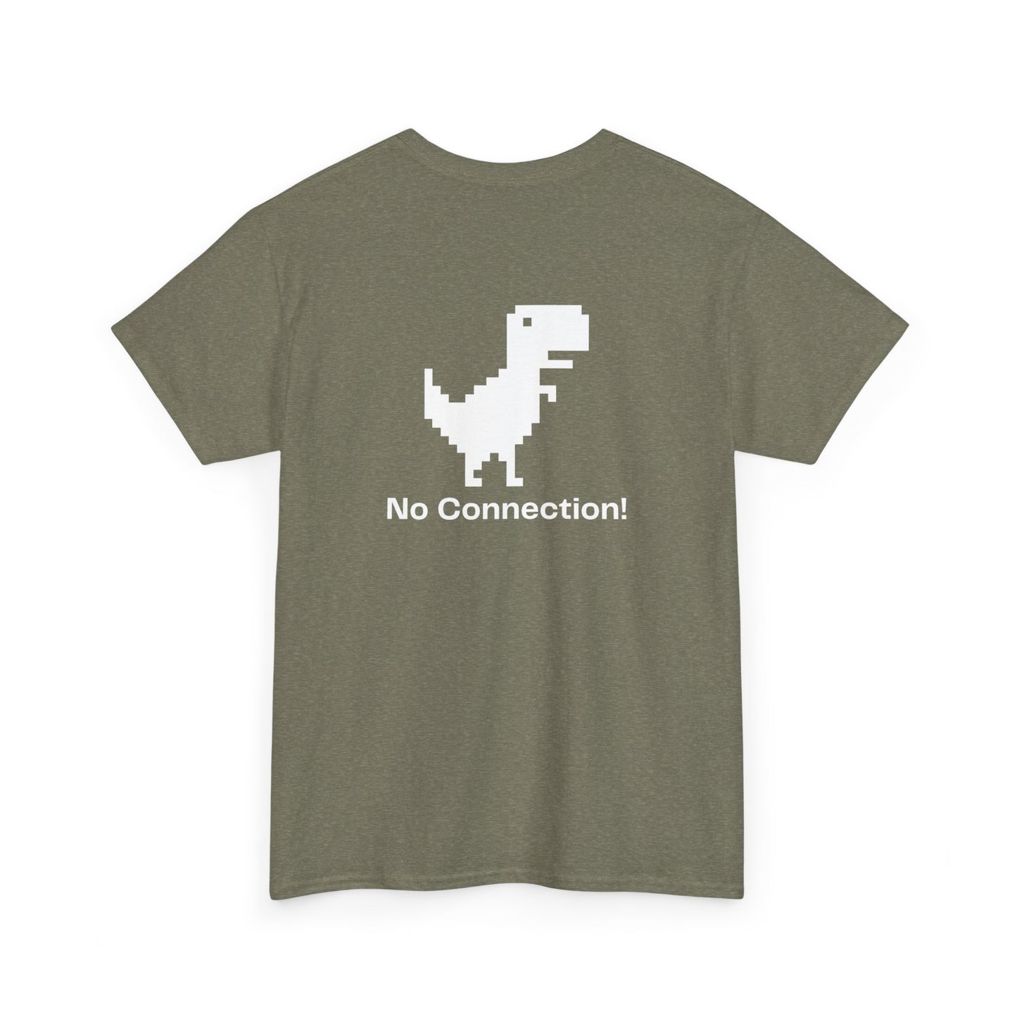 Unisex Heavy Cotton Tee - 'No Connection!' Dino Graphic Tee
