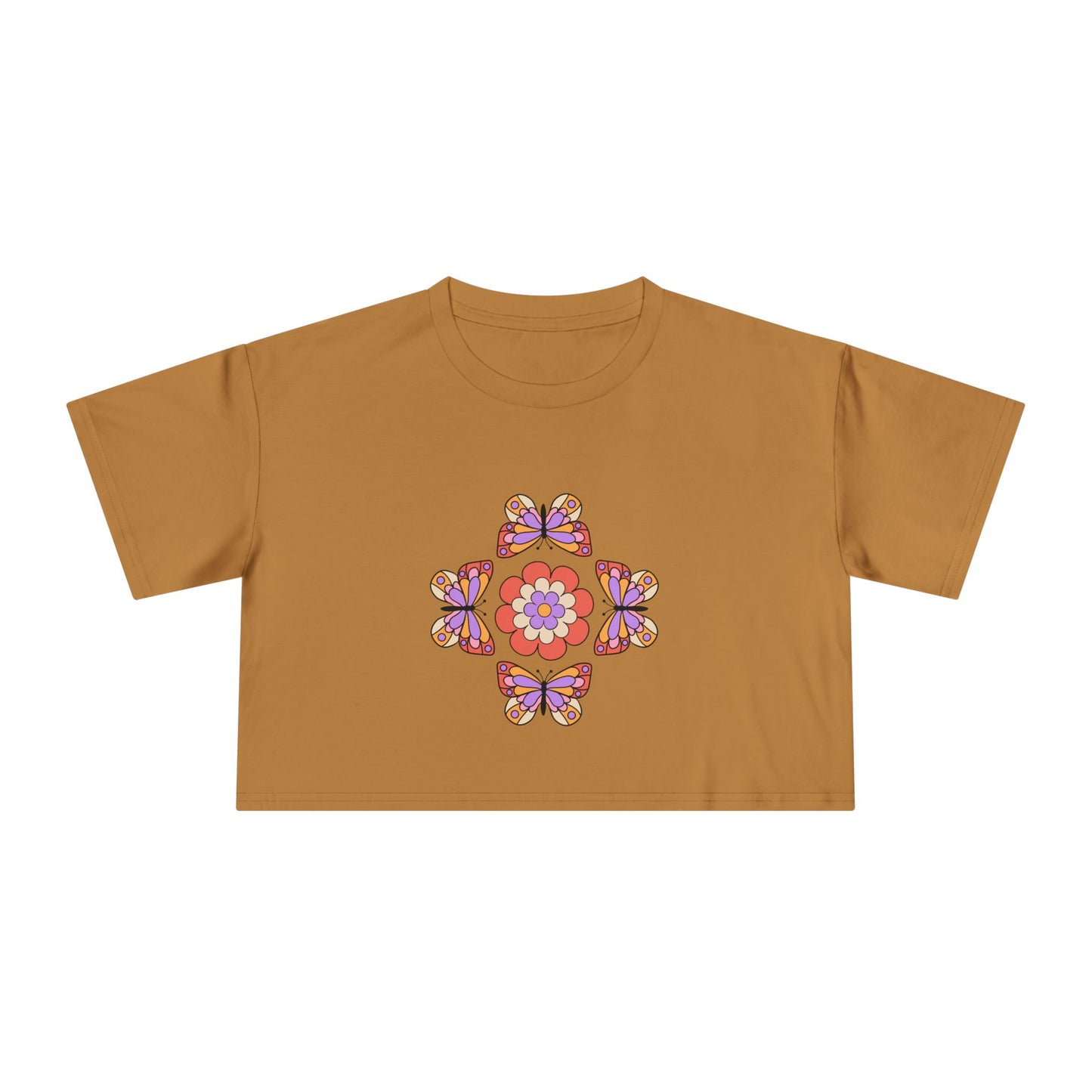 Butterfly Floral Crop Tee