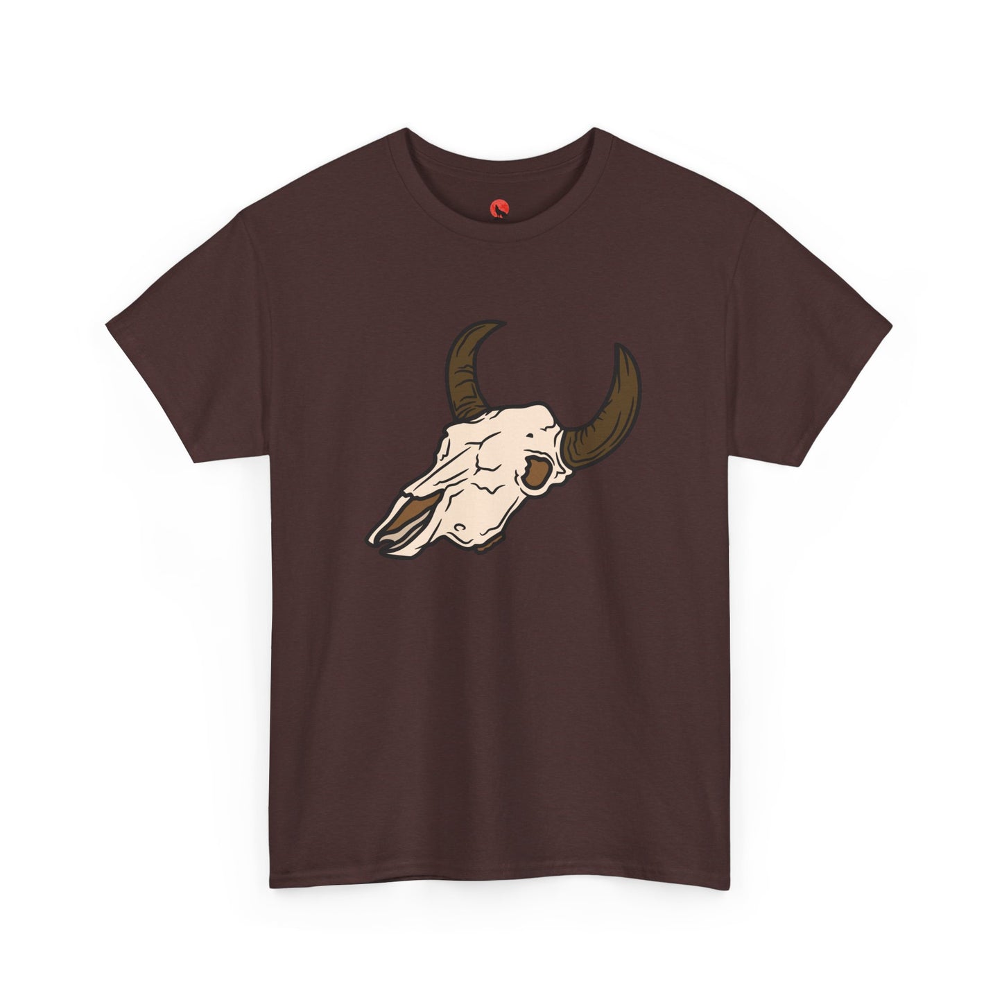 Heavy Cotton Bull Skull Design Tee
