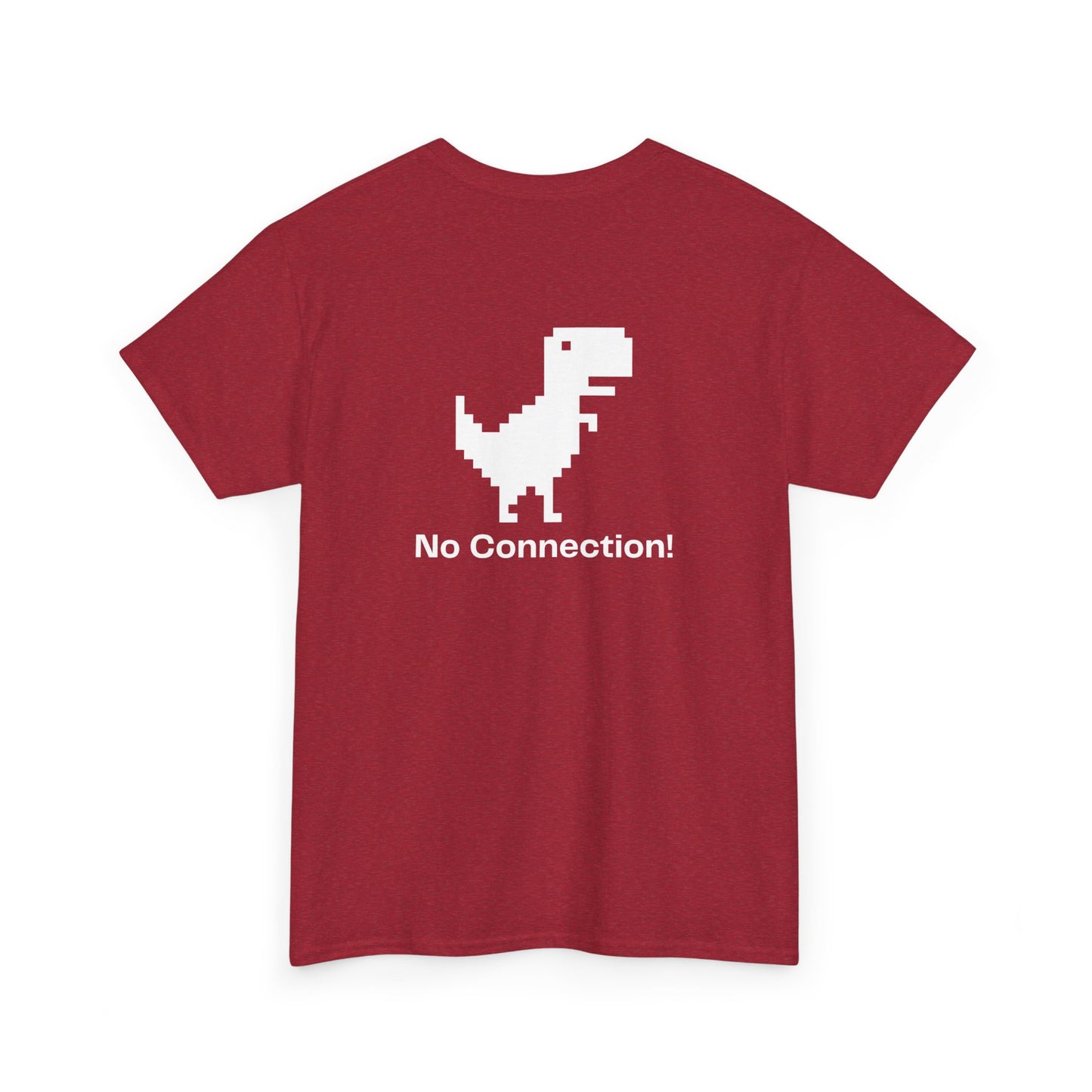 Unisex Heavy Cotton Tee - 'No Connection!' Dino Graphic Tee