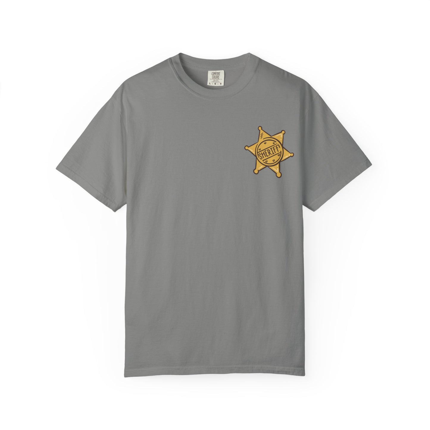 Garment-Dyed T-Shirt with Retro Sheriff's Badge