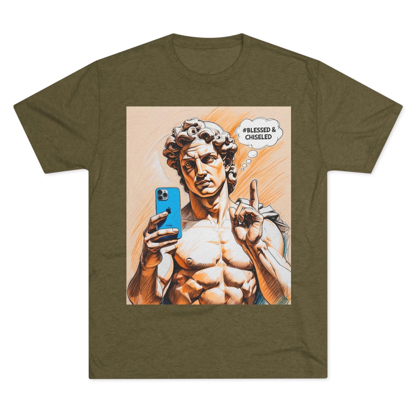 Blessed & Chiseled Crew Tee, Art-Inspired Apparel