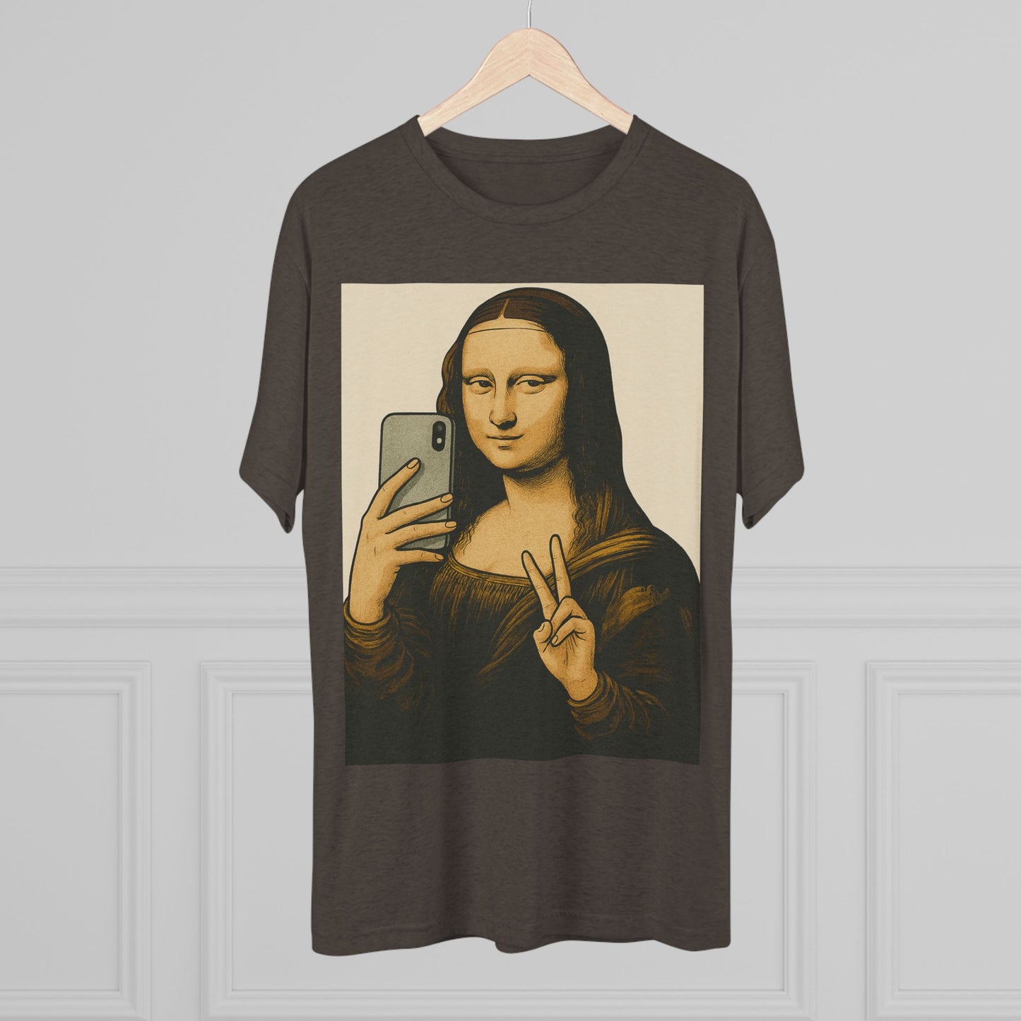 Mona Lisa Selfie Tee, Vintage Art Humor Tee