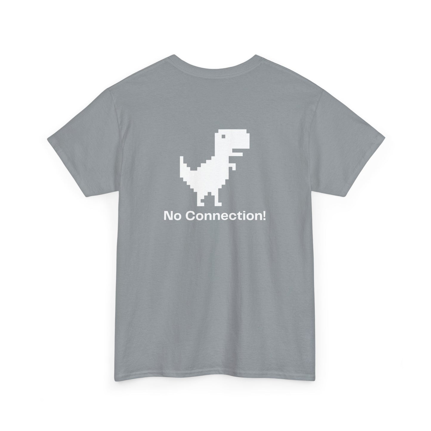 Unisex Heavy Cotton Tee - 'No Connection!' Dino Graphic Tee