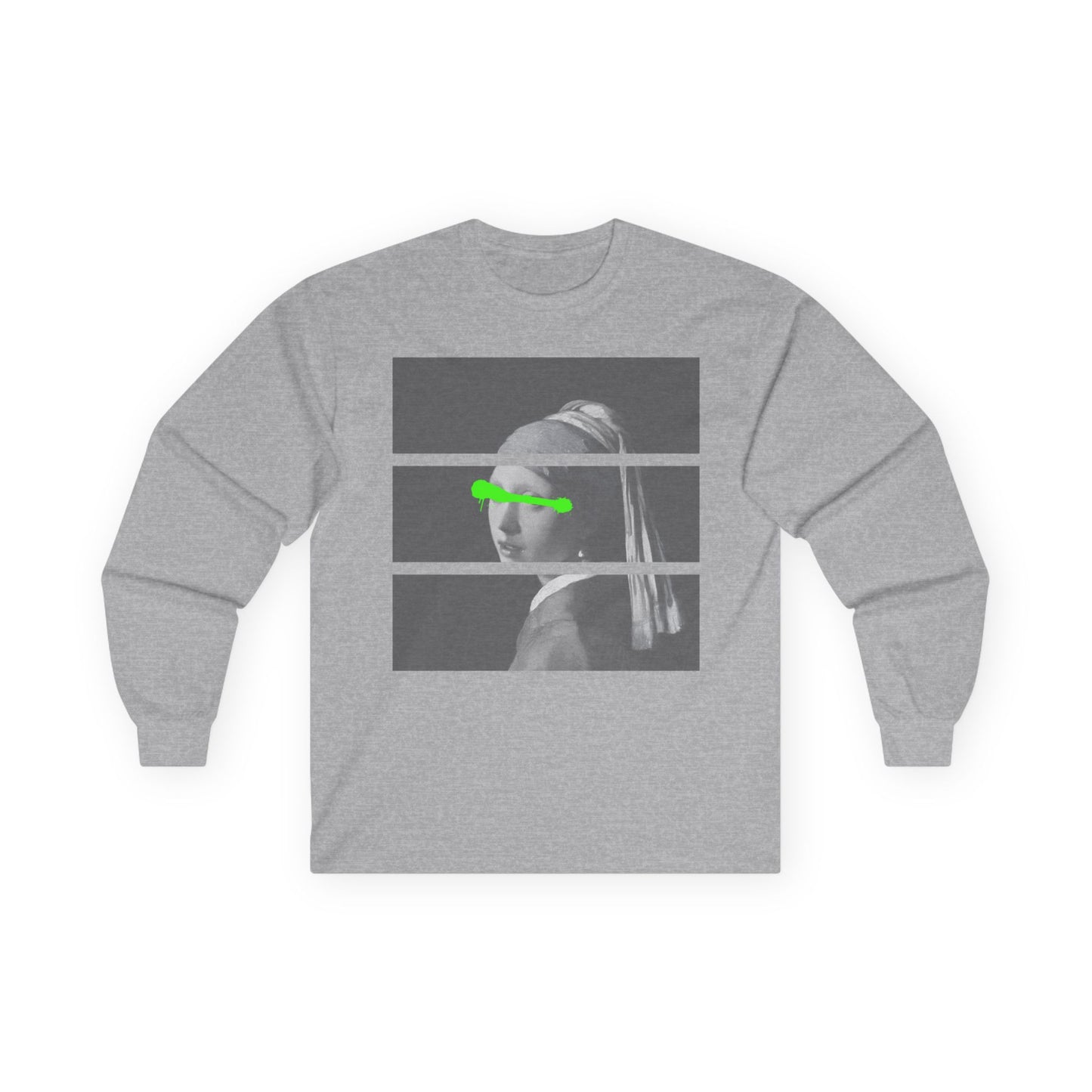 Trendy Graphic Long Sleeve Tee with Modern Art Design