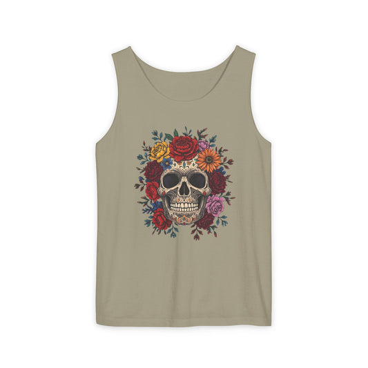 Floral Skull Tank Top
