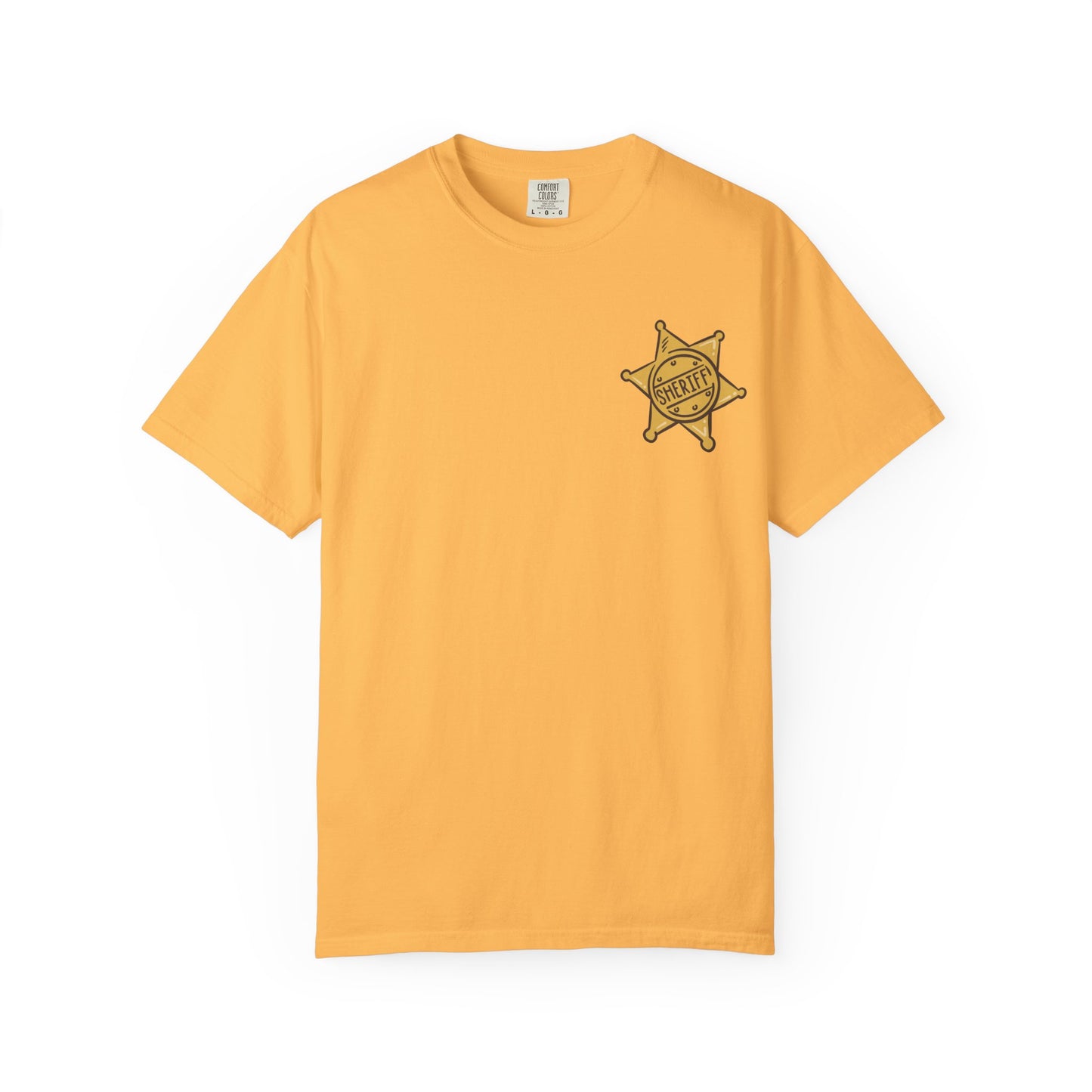Garment-Dyed T-Shirt with Retro Sheriff's Badge