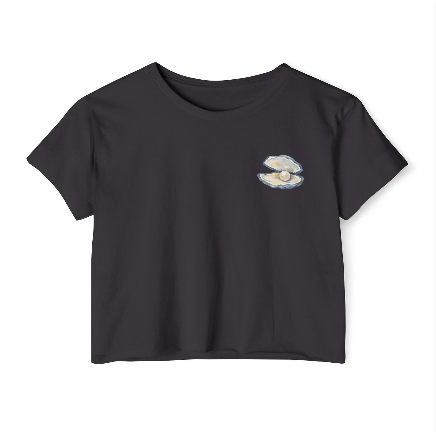 Pearl Shell Crop Top — Beachy Festival Women's Crop Tee